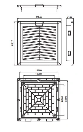 Cabinet Filter Air for Panel Industrial Dust Filter 152*152mm