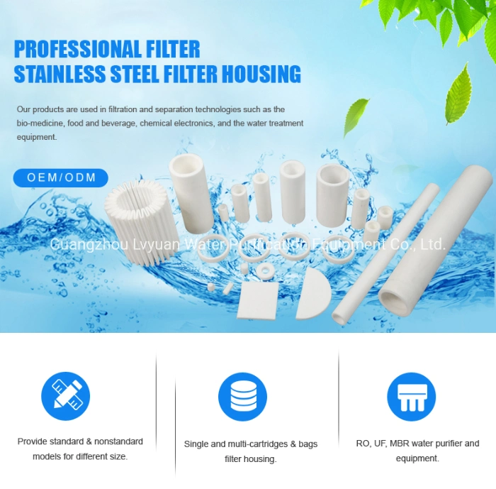 High Ultra Polymer Plastic PE PTFE PA PP Powder 0.5 ~ 100 Microns Sintered Water Cartridge Filter with Different Pleated/Rod/Tablet/Tube/Disc Filter Design